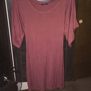 Maroon T Shirt Dress